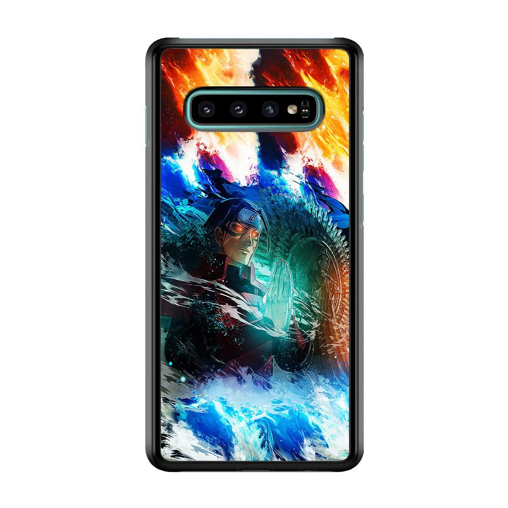Jutsu Madara Uchiha Samsung Galaxy S10 Plus Case-Rubber / White (2D Case)-Xtracase