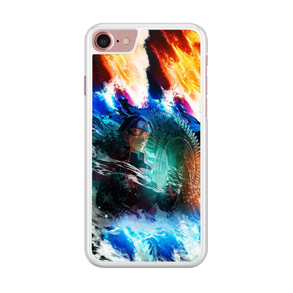 Jutsu Madara Uchiha iPhone SE 2020 Case-Rubber / White (2D Case)-Xtracase