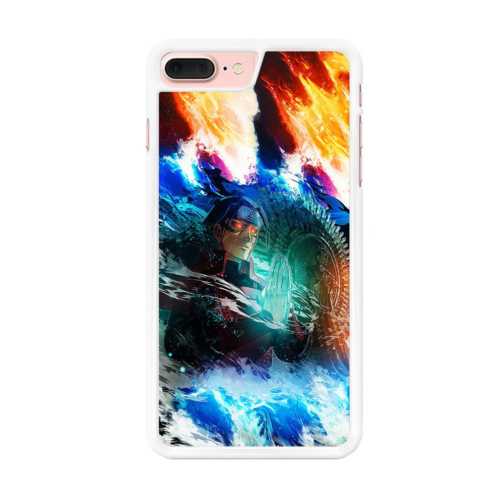 Jutsu Madara Uchiha iPhone 8 Plus Case-Rubber / White (2D Case)-Xtracase