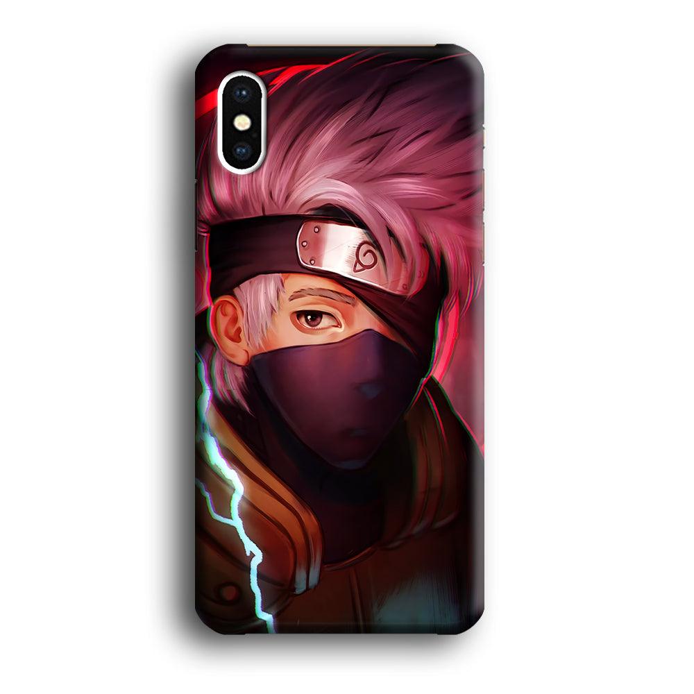 Kakashi Hatake Face iPhone Xs Case-Plastic / Full Wrap (3D Case)-Xtracase