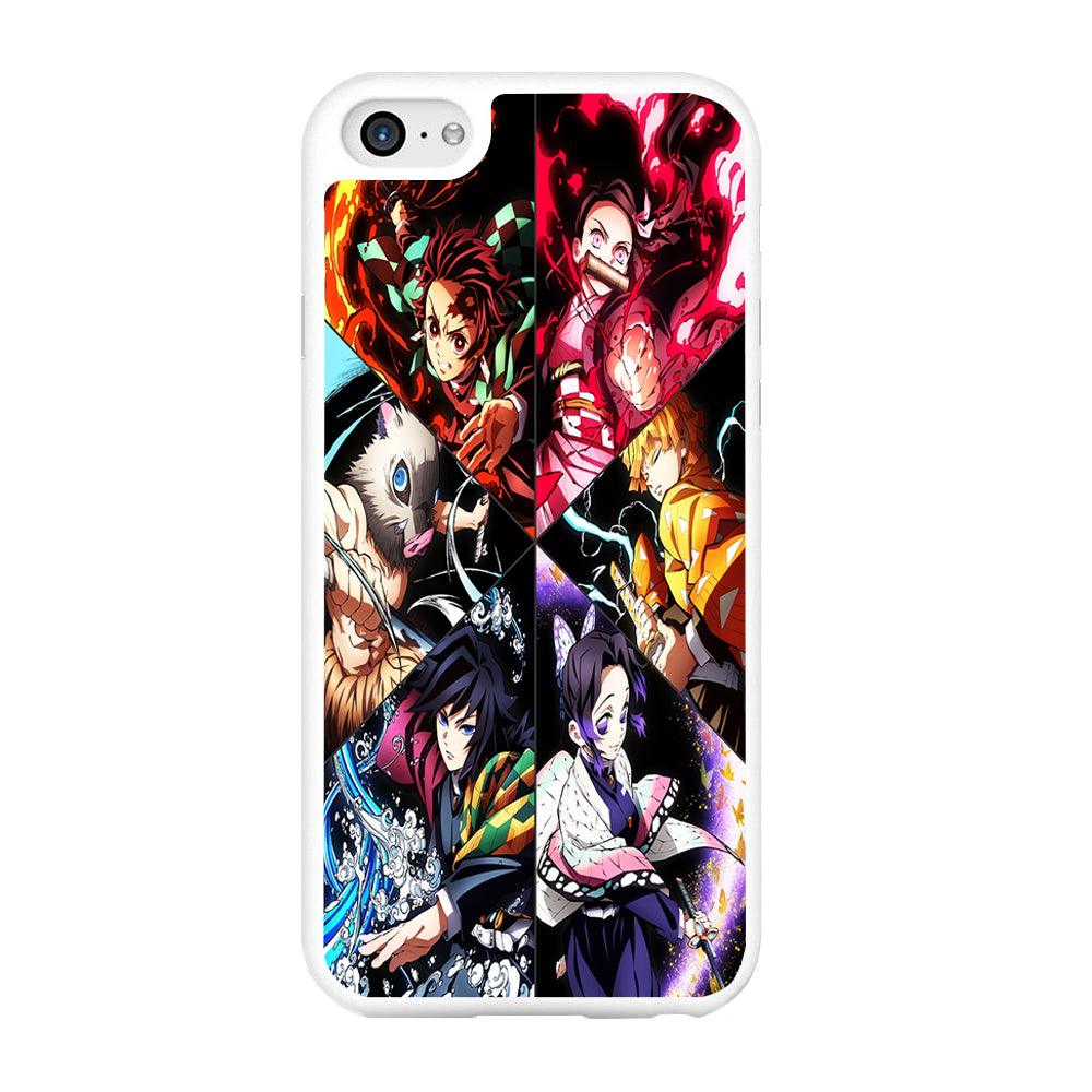Kimetsu no Yaiba Character iPhone 6 | 6s Case-Rubber / White (2D Case)-Xtracase