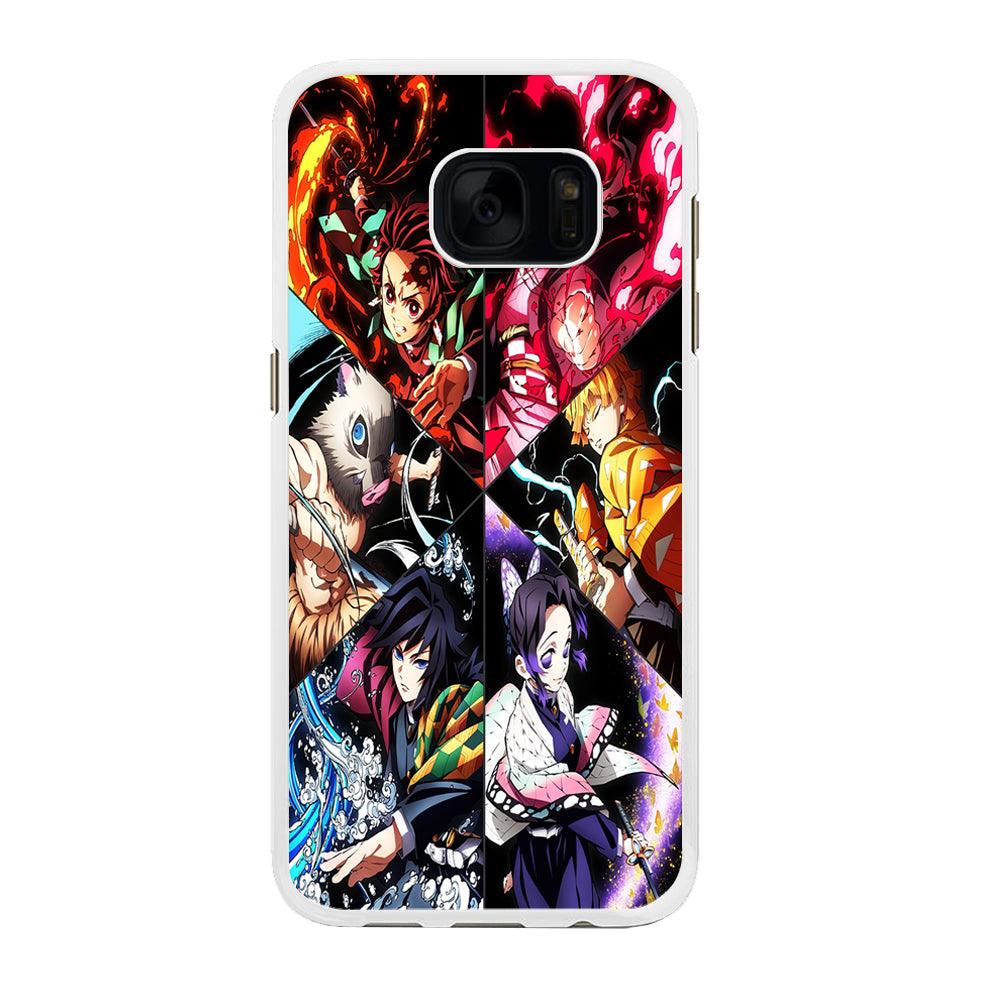 Kimetsu no Yaiba Character Samsung Galaxy S7 Edge Case-Rubber / White (2D Case)-Xtracase