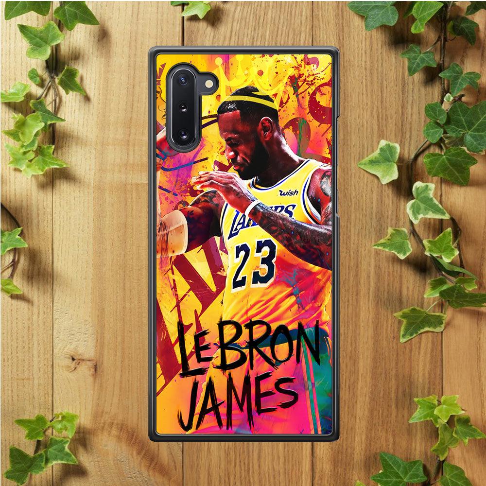 King James Lakers Samsung Galaxy Note 10 Case-Rubber / Black (2D Case)-Xtracase