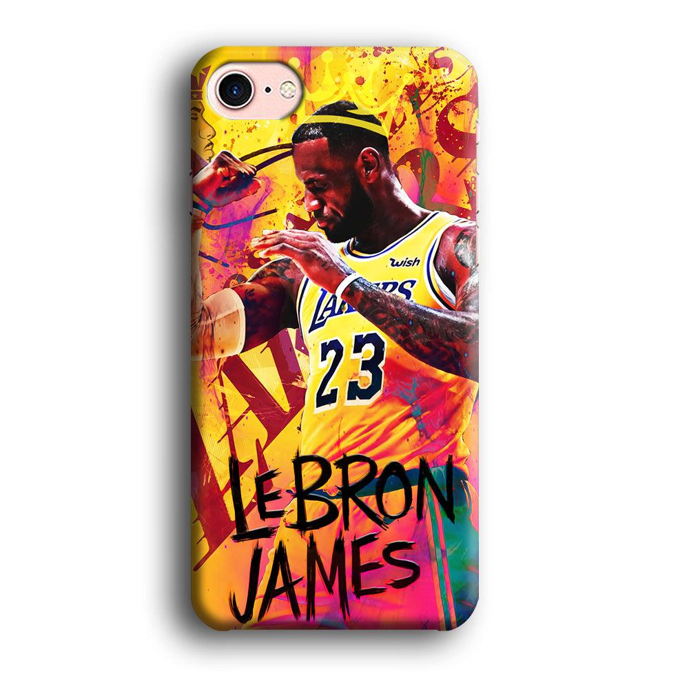 King James Lakers iPhone 8 Case-Plastic / Full Wrap (3D Case)-Xtracase
