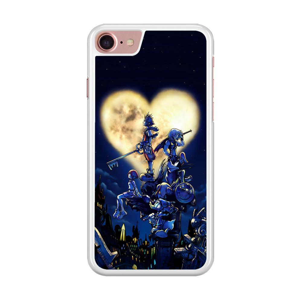 Kingdom Hearts Heart Moon iPhone 7 Case-Rubber / White (2D Case)-Xtracase