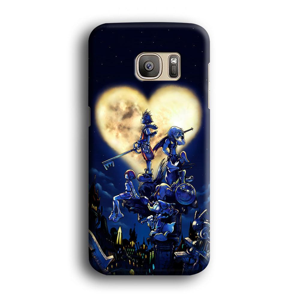 Kingdom Hearts Heart Moon Samsung Galaxy S7 Edge Case-Plastic / Full Wrap (3D Case)-Xtracase
