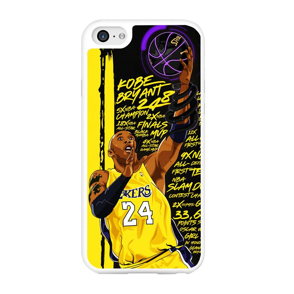 Kobe Bryant Lakers NBA iPhone 6 | 6s Case-Rubber / White (2D Case)-Xtracase