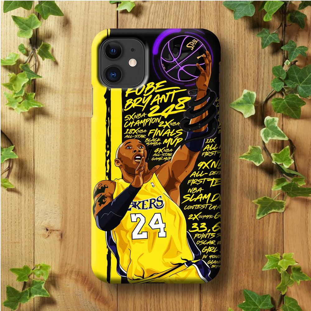 Kobe Bryant Lakers NBA iPhone 11 Case-Plastic / Full Wrap (3D Case)-Xtracase