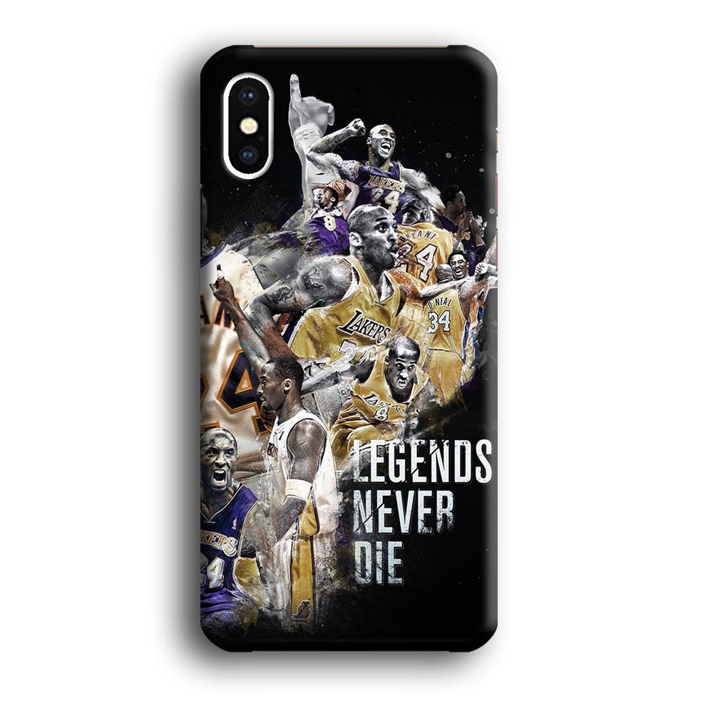 Kobe Bryant Legends Never Die iPhone Xs Case-Plastic / Full Wrap (3D Case)-Xtracase