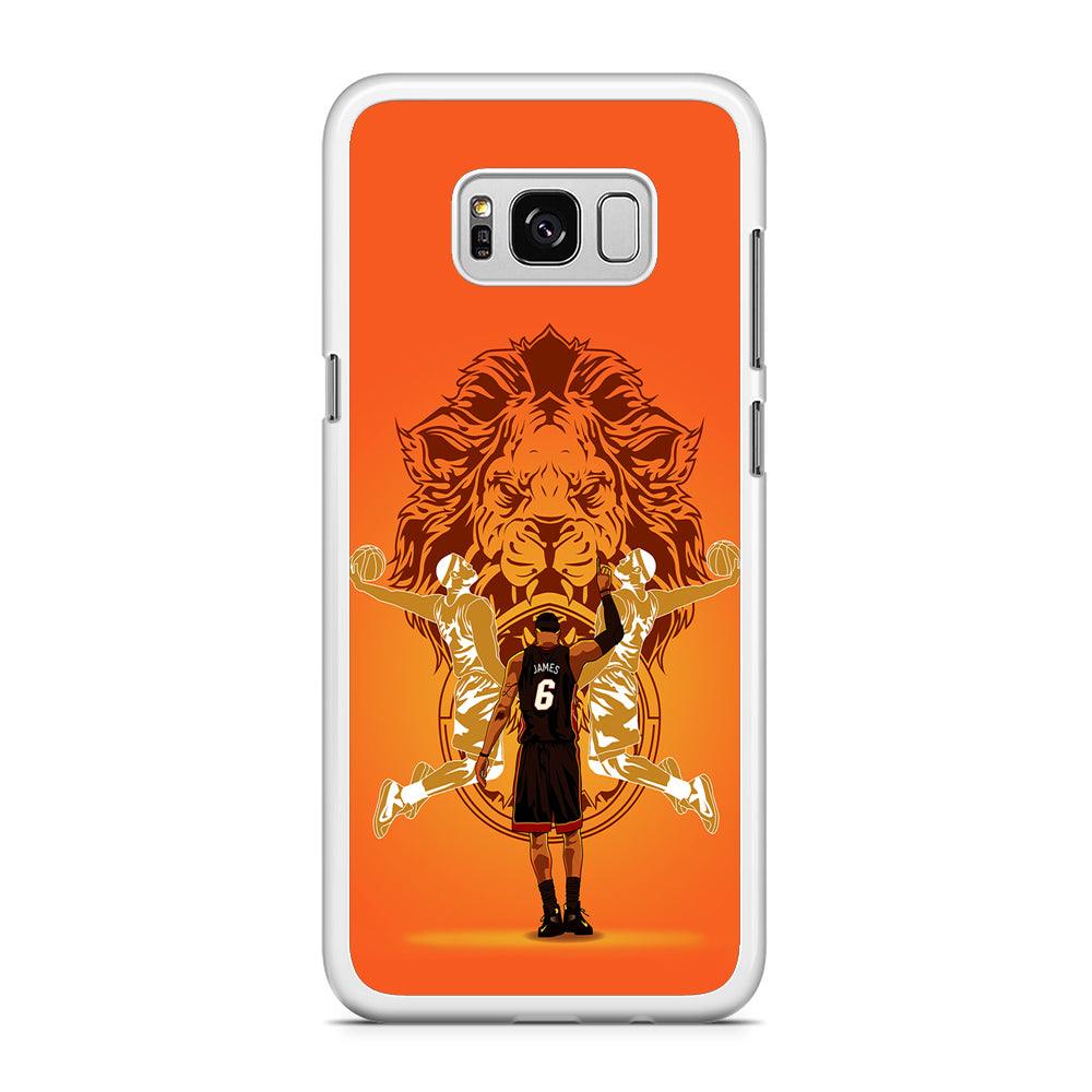 Lebron James Lion Logo Samsung Galaxy S8 Case-Rubber / White (2D Case)-Xtracase