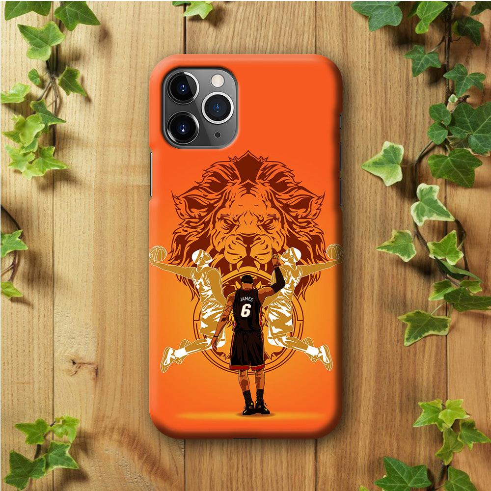 Lebron James Lion Logo iPhone 11 Pro Max Case-Plastic / Full Wrap (3D Case)-Xtracase