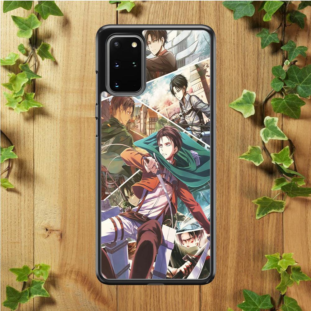 Levi Ackerman Collage Samsung Galaxy S20 Plus Case-Rubber / Black (2D Case)-Xtracase