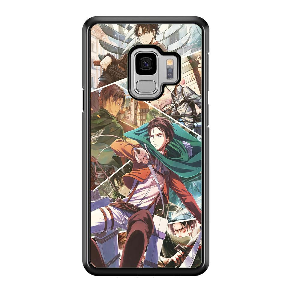 Levi Ackerman Collage Samsung Galaxy S9 Case-Rubber / Black (2D Case)-Xtracase