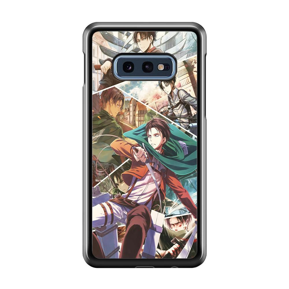 Levi Ackerman Collage Samsung Galaxy S10E Case-Rubber / Black (2D Case)-Xtracase