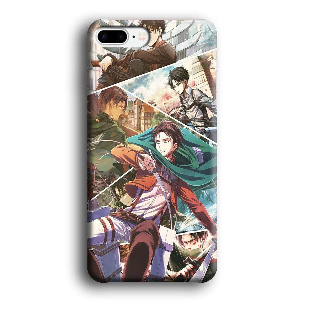 Levi Ackerman Collage iPhone 8 Plus Case-Plastic / Full Wrap (3D Case)-Xtracase