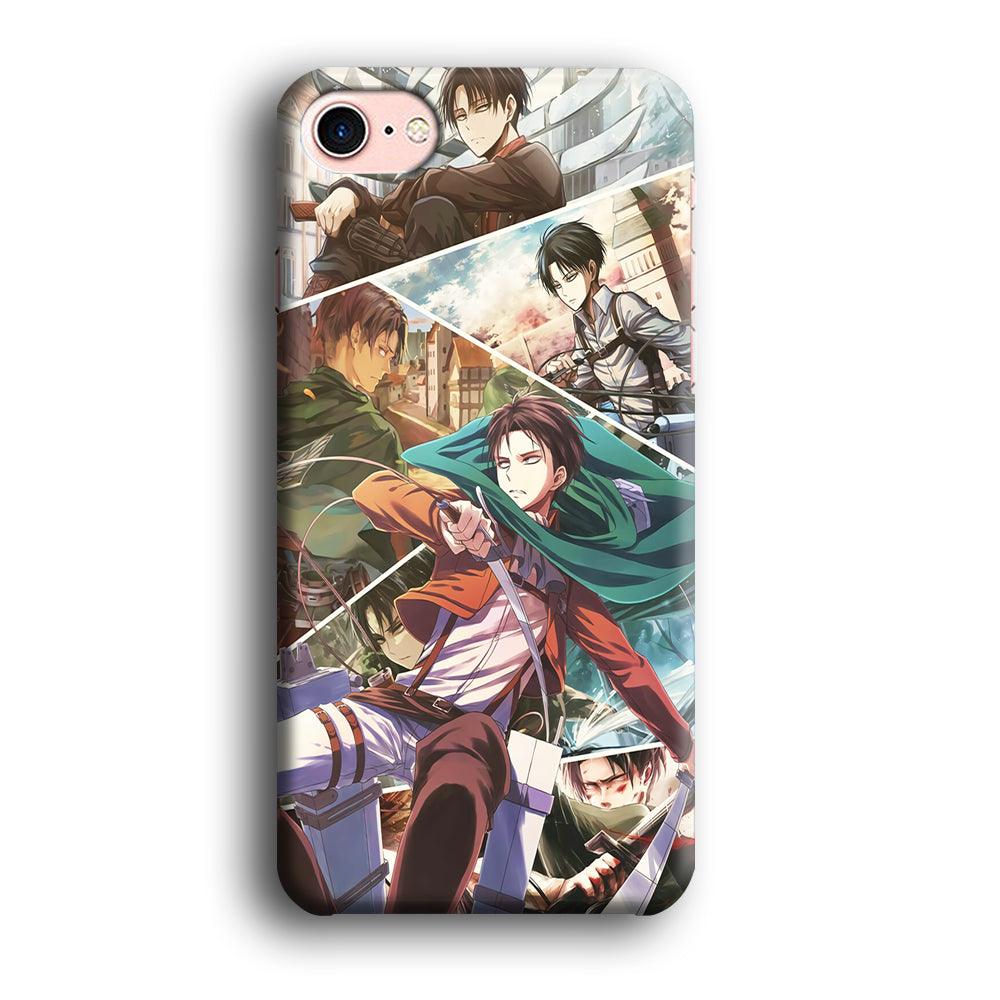 Levi Ackerman Collage iPhone 8 Case-Plastic / Full Wrap (3D Case)-Xtracase