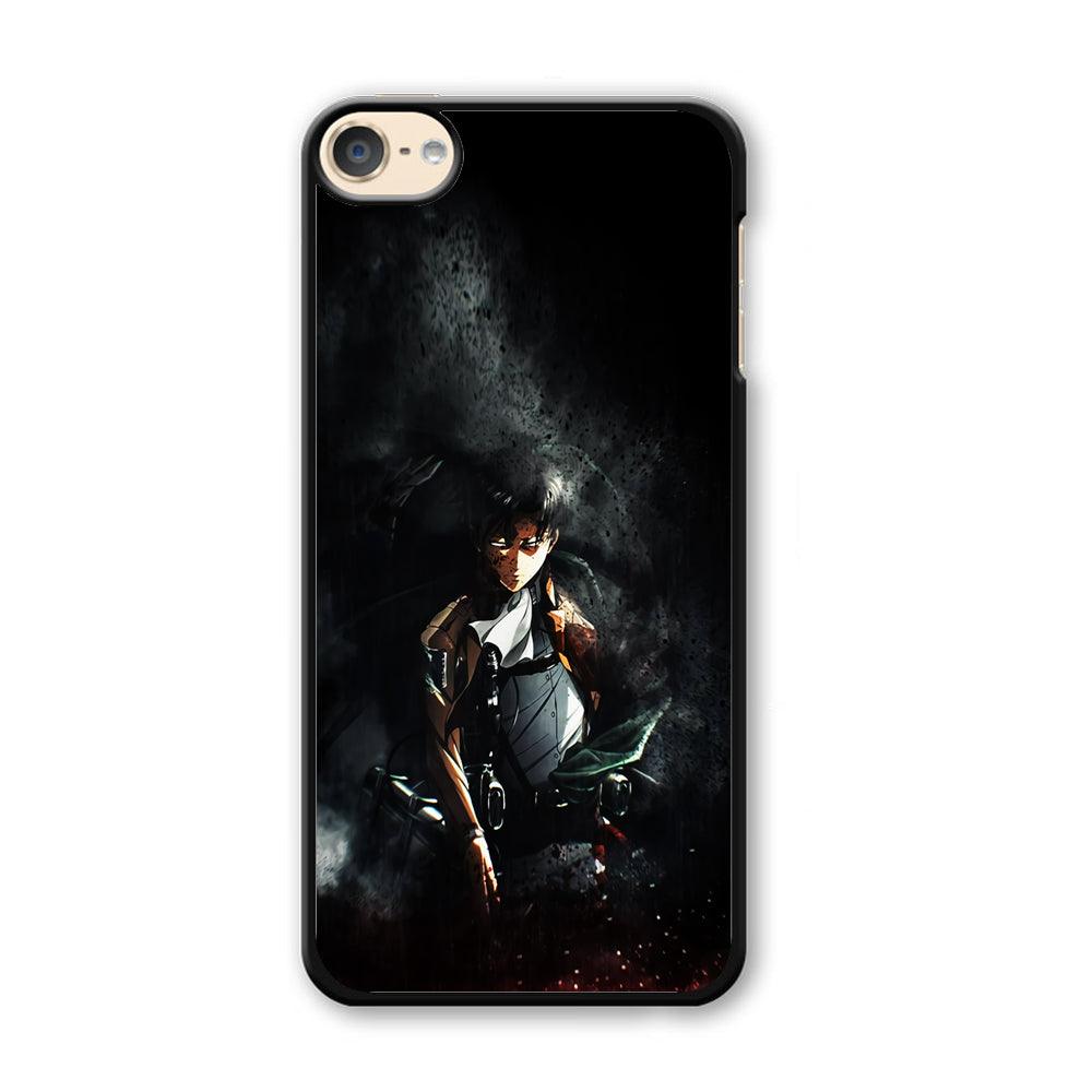 Levi Ackerman Shingeki no Kyojin iPod Touch 6 Case-Plastic / Black (2D Case)-Xtracase