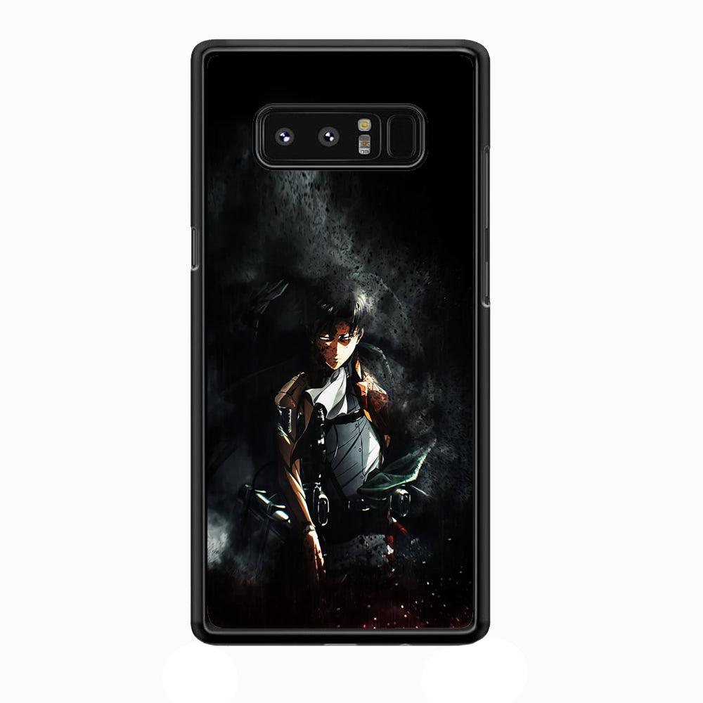 Levi Ackerman Shingeki no Kyojin Samsung Galaxy Note 8 Case-Rubber / White (2D Case)-Xtracase