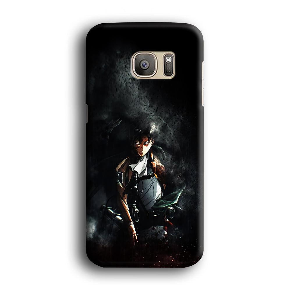 Levi Ackerman Shingeki no Kyojin Samsung Galaxy S7 Edge Case-Plastic / Full Wrap (3D Case)-Xtracase