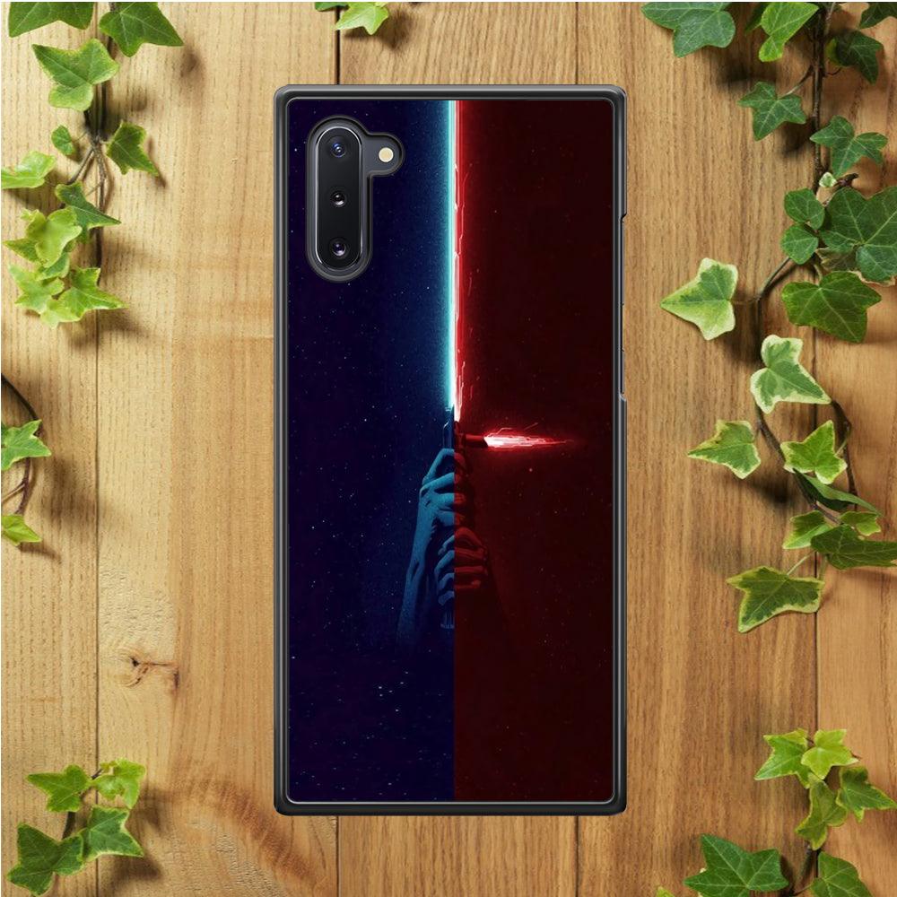 Lightsaber Blue Red Star Wars Samsung Galaxy Note 10 Case-Rubber / White (2D Case)-Xtracase