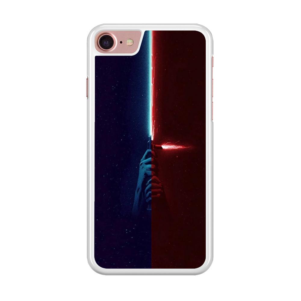 Lightsaber Blue Red Star Wars iPhone 7 Case-Rubber / White (2D Case)-Xtracase