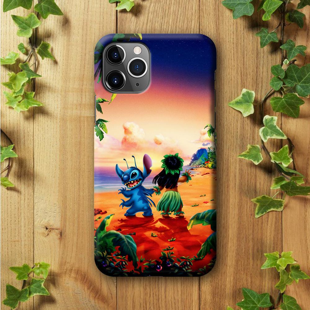 Lilo and Stitch on The Beach iPhone 11 Pro Max Case-Plastic / Full Wrap (3D Case)-Xtracase