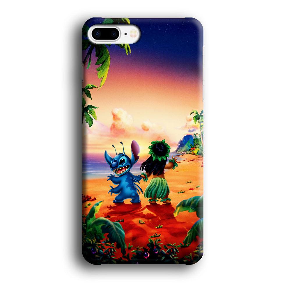 Lilo and Stitch on The Beach iPhone 7 Plus Case-Plastic / Full Wrap (3D Case)-Xtracase