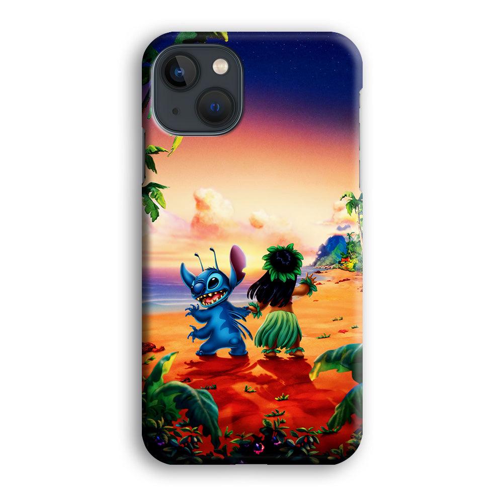 Lilo and Stitch on The Beach iPhone 13 Pro Case-Plastic / Full Wrap (3D Case)-Xtracase