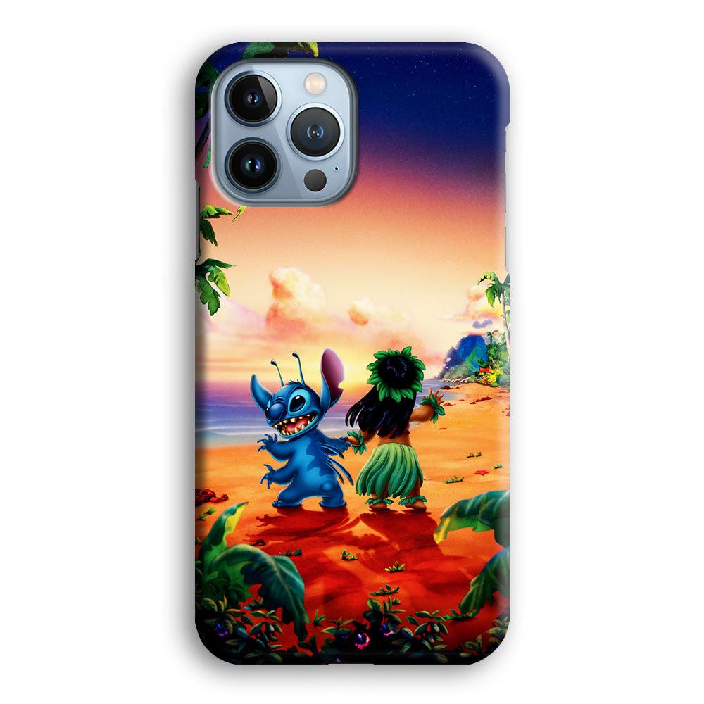 Lilo and Stitch on The Beach iPhone 13 Pro Max Case-Plastic / Full Wrap (3D Case)-Xtracase