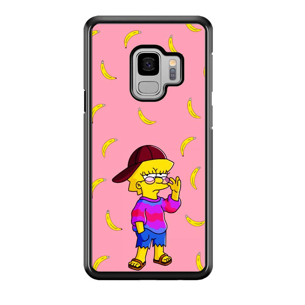 Lisa Simpson Banana Samsung Galaxy S9 Case-Rubber / Black (2D Case)-Xtracase