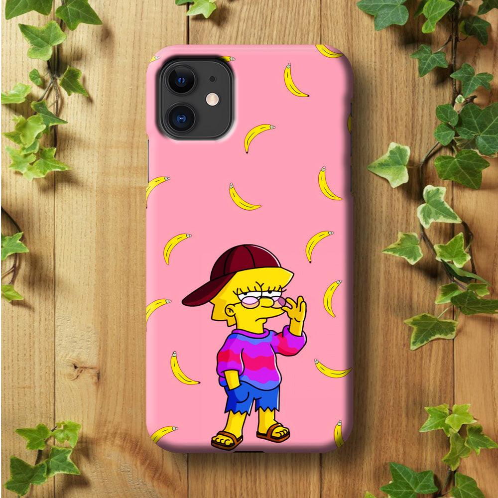 Lisa Simpson Banana iPhone 11 Case-Plastic / Full Wrap (3D Case)-Xtracase