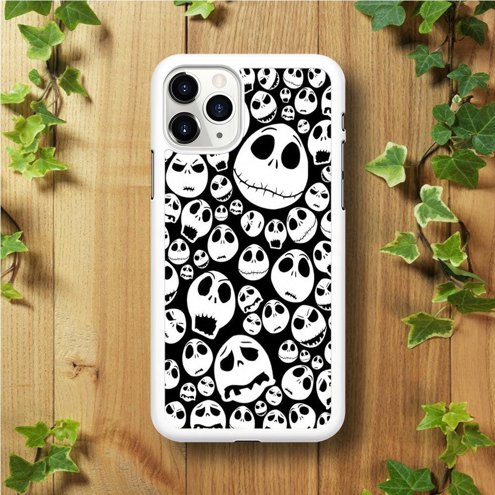 Lots of Face Doodle iPhone 11 Pro Case-Rubber / White (2D Case)-Xtracase
