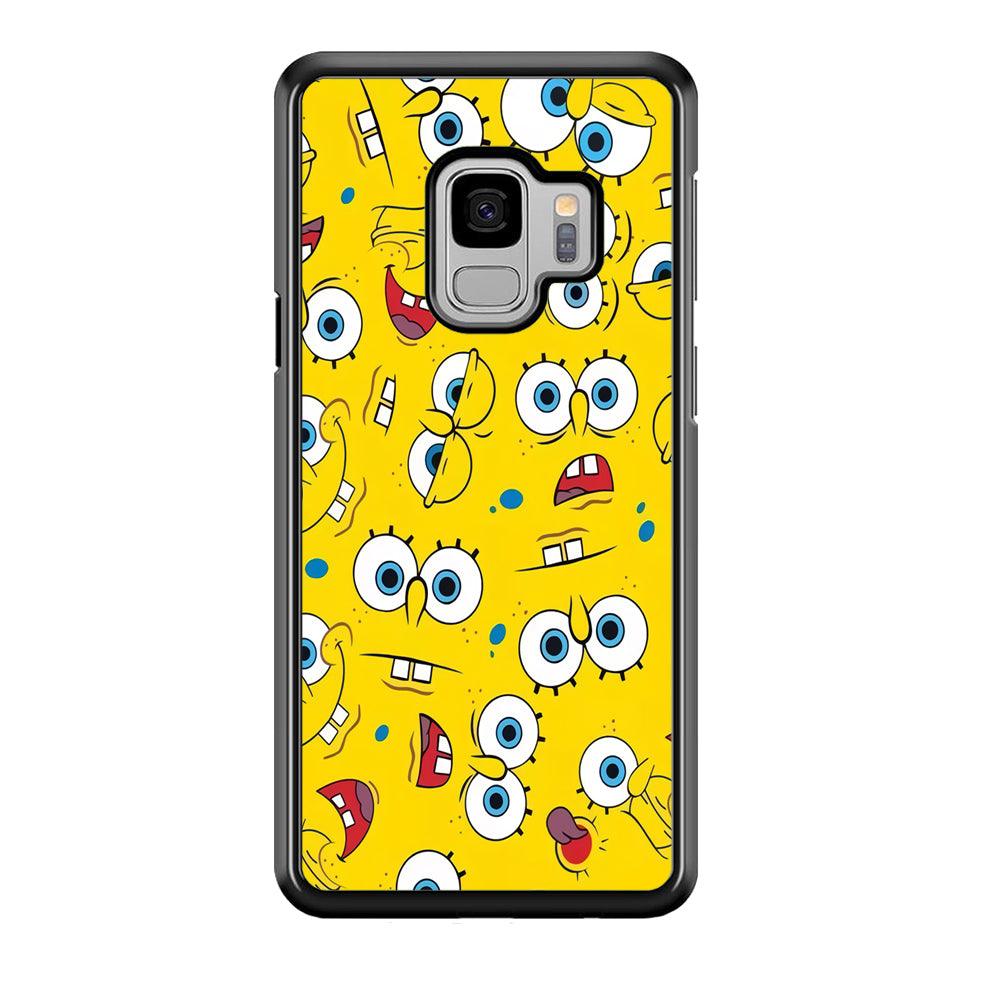 Lots of Face Spongebob Samsung Galaxy S9 Case-Plastic / Full Wrap (3D Case)-Xtracase