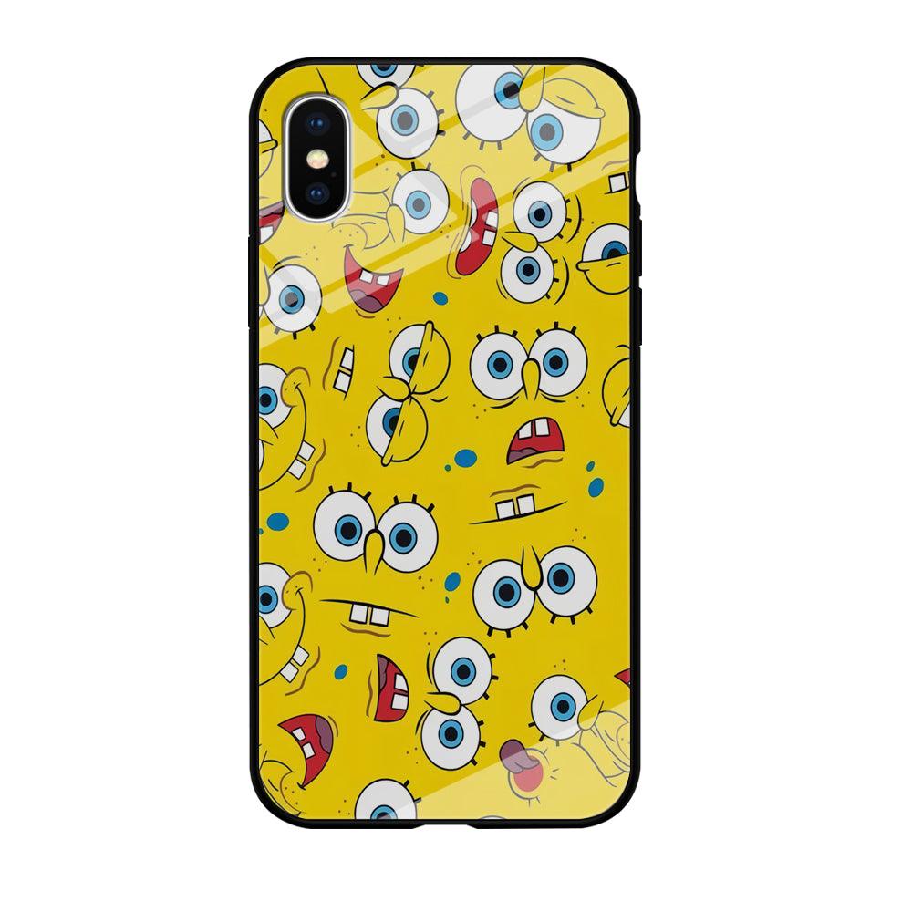 Lots of Face Spongebob iPhone Xs Max Case-Tempered Glass Case-Xtracase