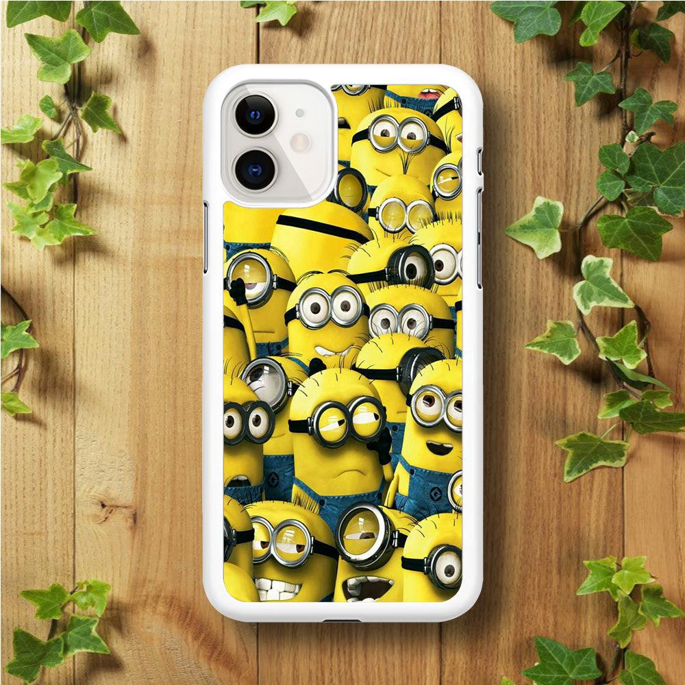 Lots of Minion iPhone 11 Case-Rubber / White (2D Case)-Xtracase