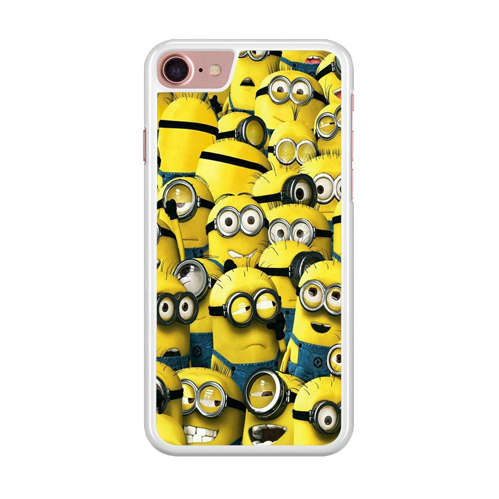 Lots of Minion iPhone SE 2020 Case-Rubber / White (2D Case)-Xtracase