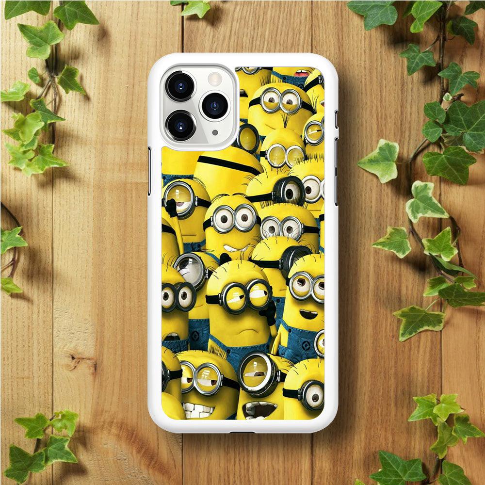 Lots of Minion iPhone 11 Pro Case-Rubber / White (2D Case)-Xtracase