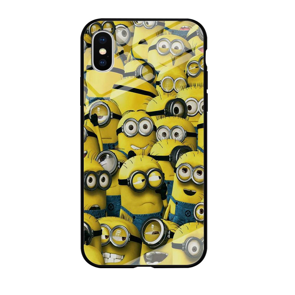 Lots of Minion iPhone X Case-Tempered Glass Case-Xtracase