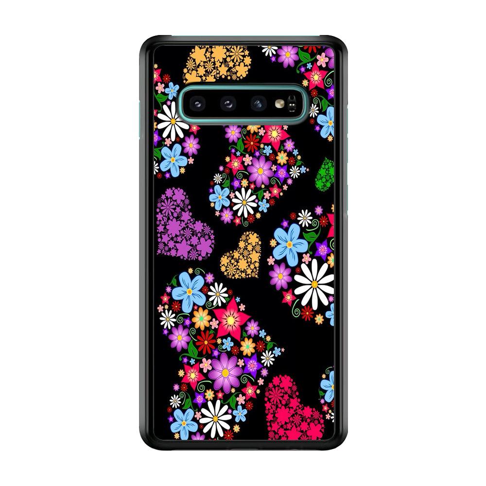 Love Colorfull Flower Samsung Galaxy S10 Case-Plastic / Full Wrap (3D Case)-Xtracase
