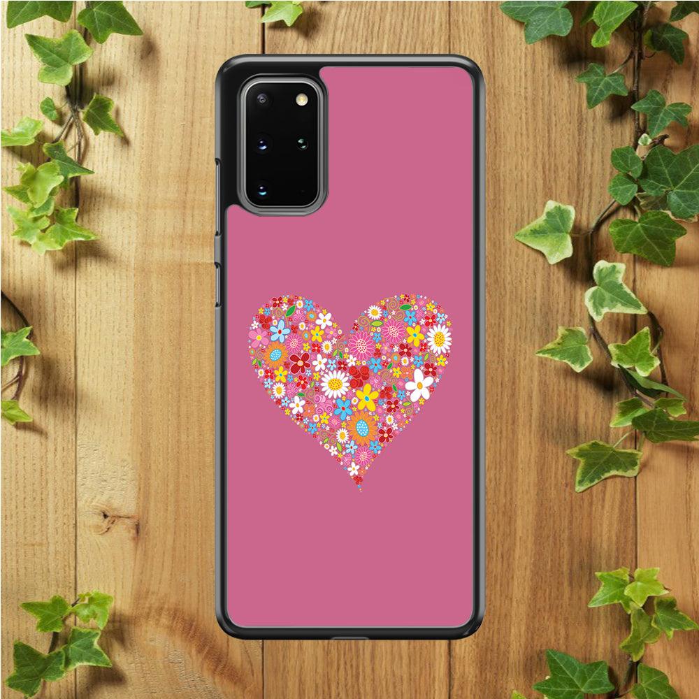 Love Flower Samsung Galaxy S20 Plus Case-Rubber / White (2D Case)-Xtracase