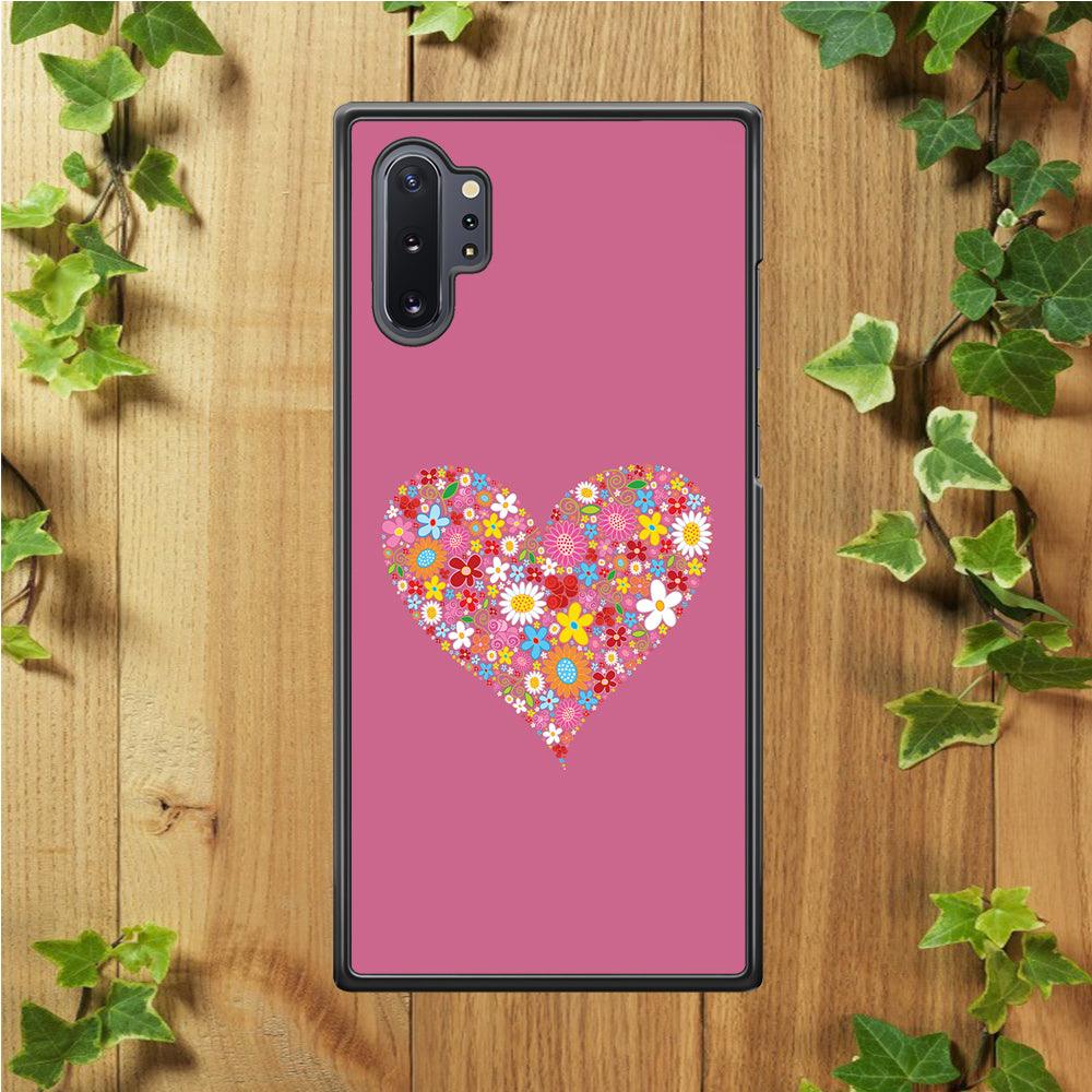 Love Flower Samsung Galaxy Note 10 Plus Case-Rubber / Black (2D Case)-Xtracase