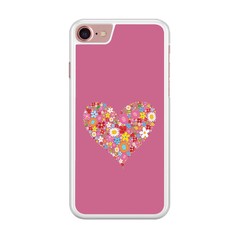 Love Flower iPhone 7 Case-Rubber / White (2D Case)-Xtracase