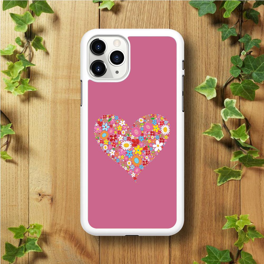 Love Flower iPhone 11 Pro Max Case-Rubber / White (2D Case)-Xtracase