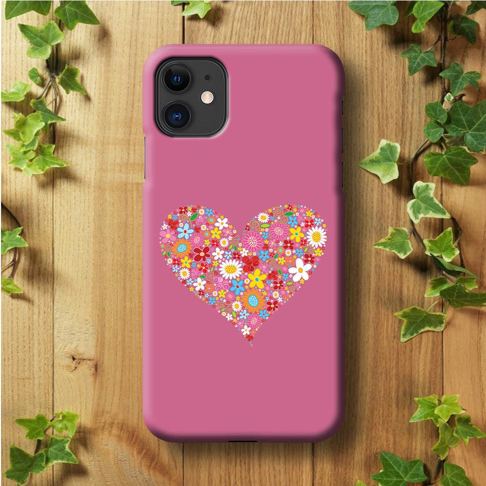 Love Flower iPhone 11 Case-Plastic / Full Wrap (3D Case)-Xtracase