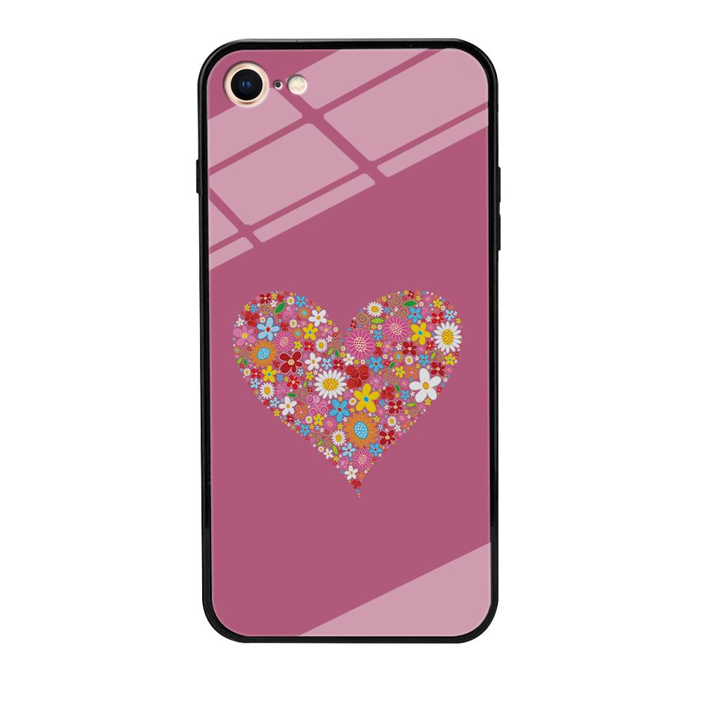 Love Flower iPhone 8 Case-Tempered Glass Case-Xtracase