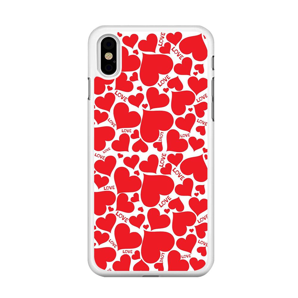 Love Full Case iPhone Xs Case-Rubber / White (2D Case)-Xtracase