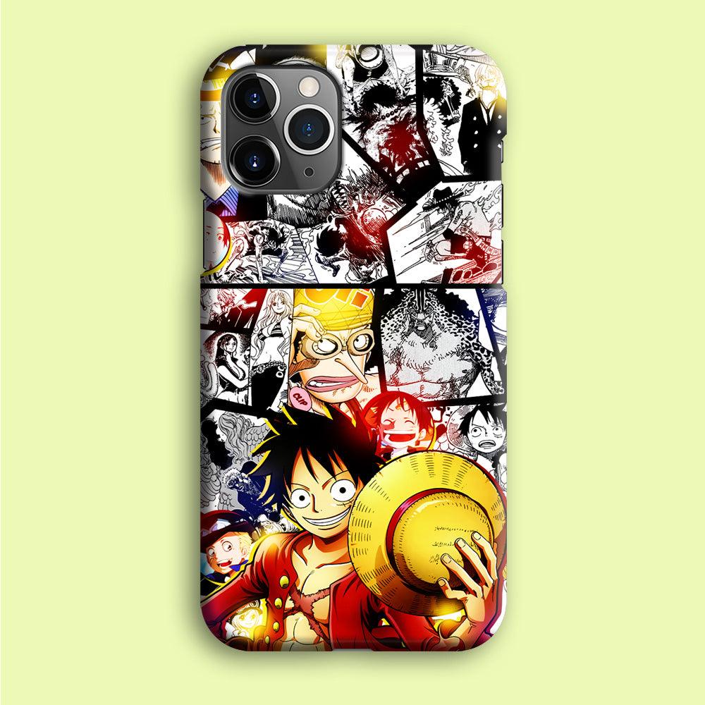 Luffy Comic Background iPhone 12 Pro Max Case-Plastic / Full Wrap (3D Case)-Xtracase