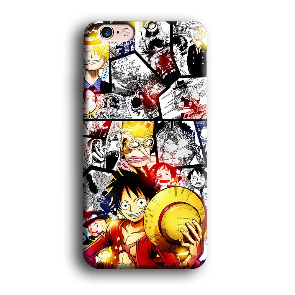 Luffy Comic Background iPhone 6 | 6s Case-Plastic / Full Wrap (3D Case)-Xtracase