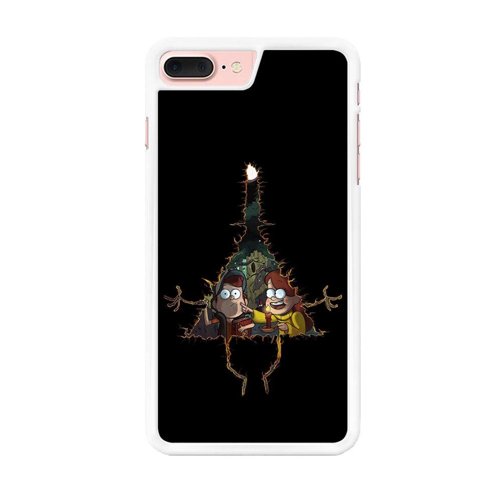 Mabel and Dipper Gravity Falls iPhone 8 Plus Case-Rubber / White (2D Case)-Xtracase