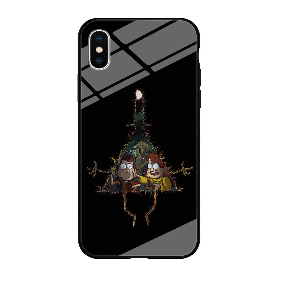Mabel and Dipper Gravity Falls iPhone X Case-Tempered Glass Case-Xtracase